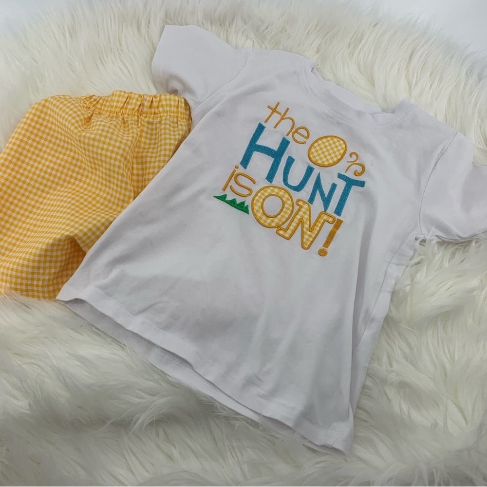 Easter egg hunt outfit - 4T - orange and white